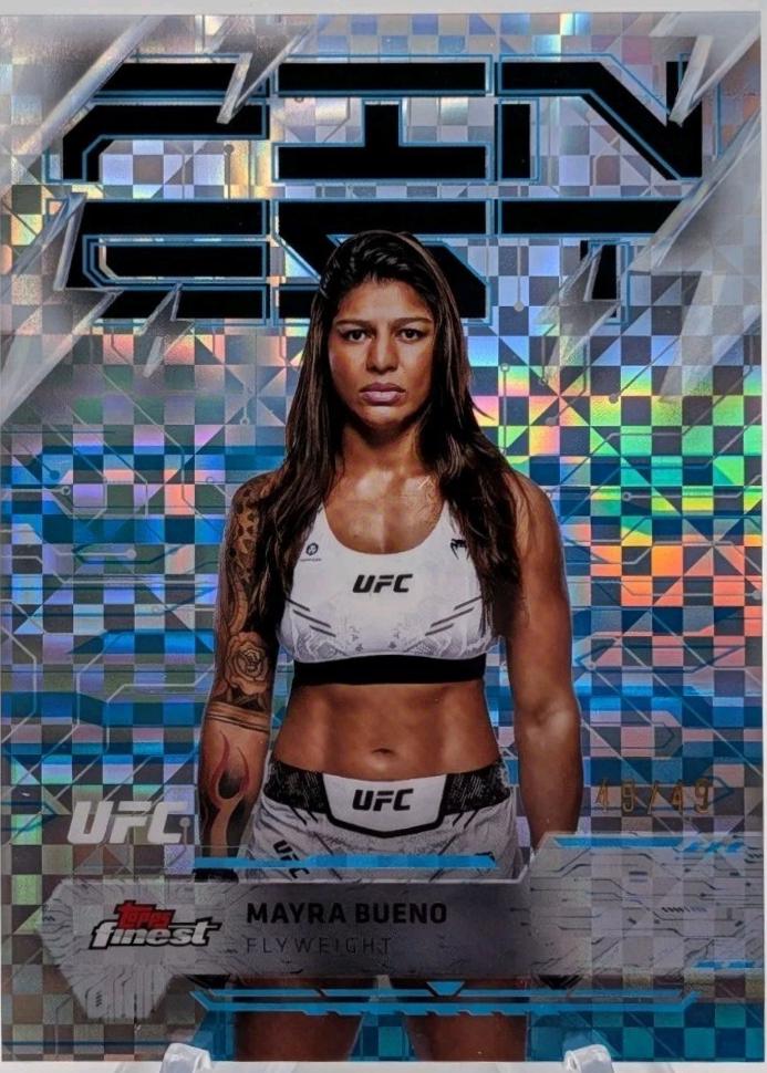 Mayra Bueno 2025 Topps Finest UFC Base Rare #298 Blue Checkerboard Refractor