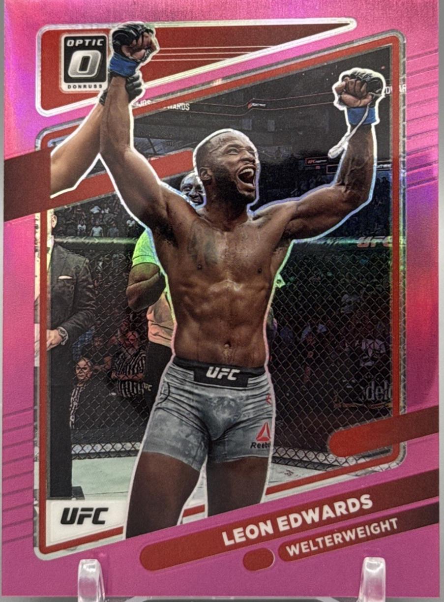 Leon Edwards 2022 Panini Donruss Optic UFC Base #62 Pink