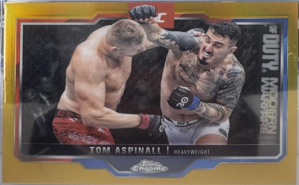 Tom Aspinall 2025 Topps Chrome UFC Base #146 Gold Refractor