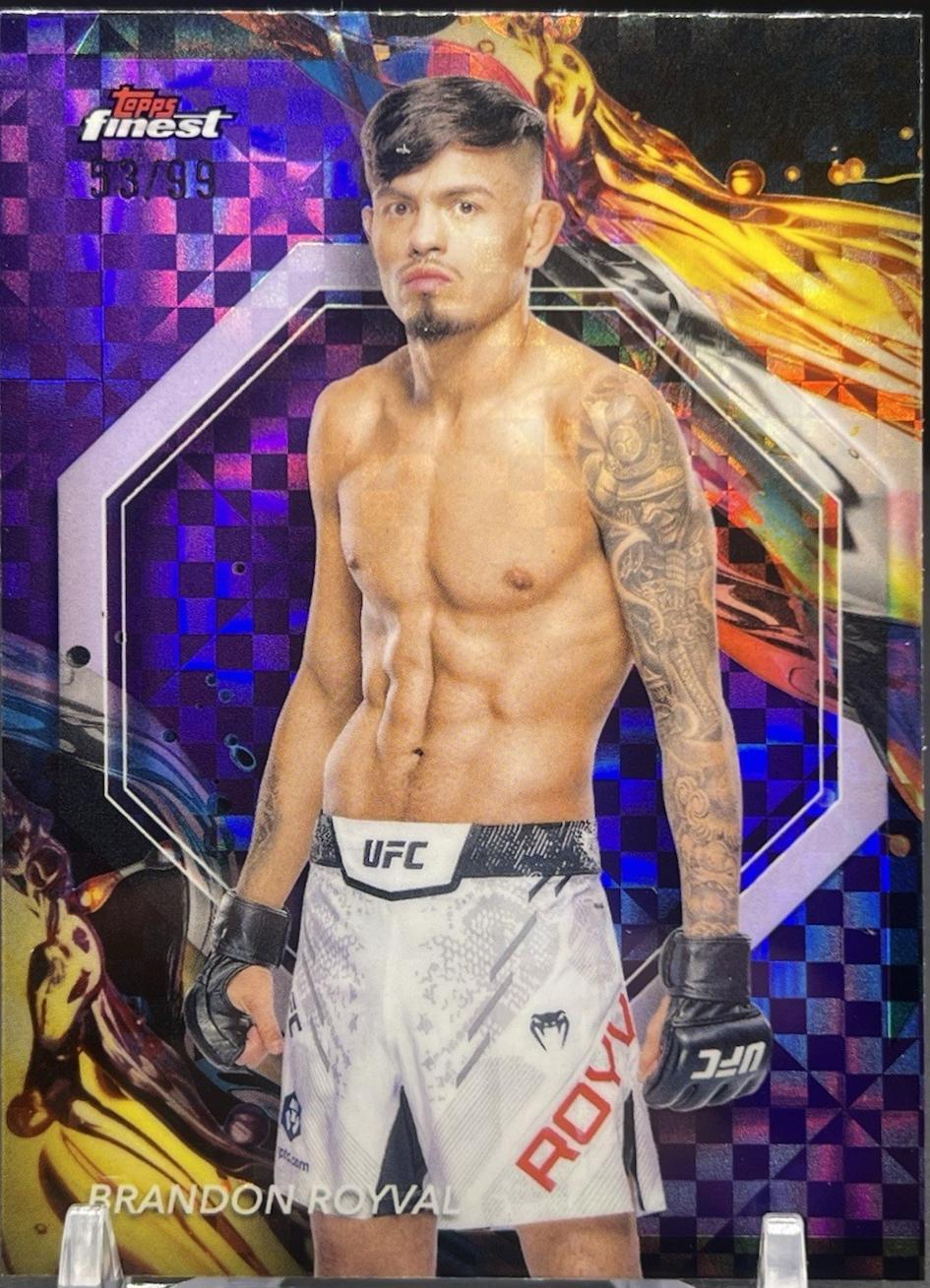 Brandon Royval 2024 Topps Finest UFC Base Uncommon #161 Purple Checkerboard Refractor