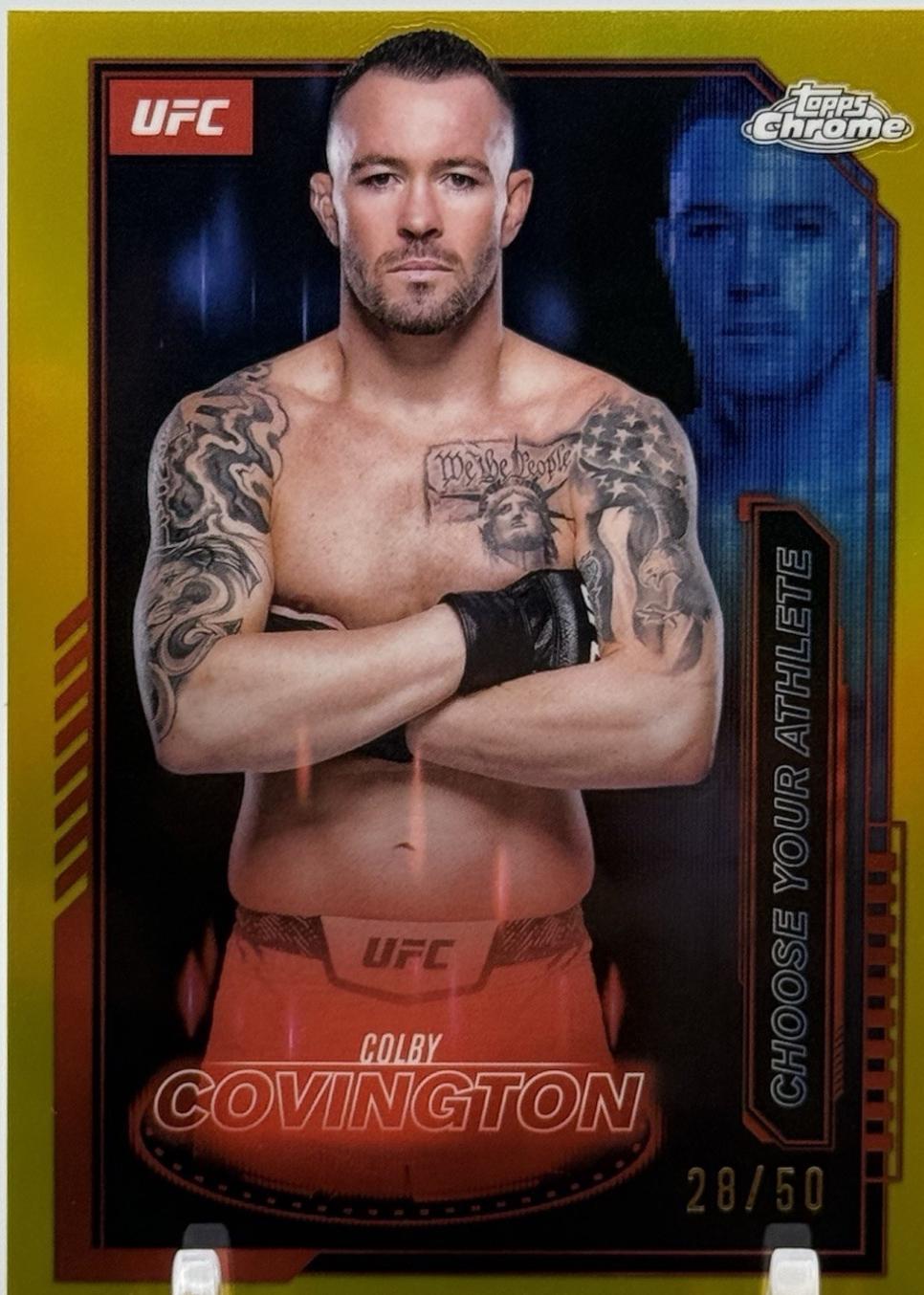 Colby Covington 2025 Topps Chrome UFC Mission Control #MCL-13 Gold Refractor