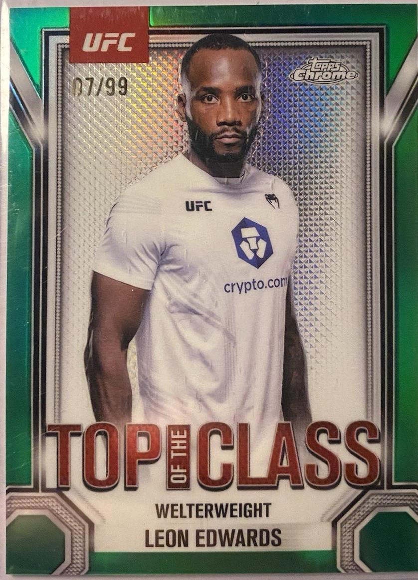 Leon Edwards 2025 Topps Chrome UFC Top of the Class #TTC-9 Green Refractor