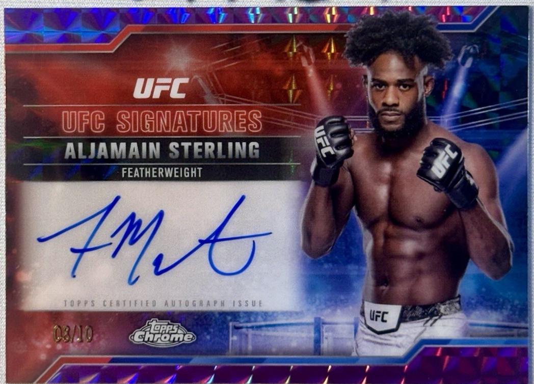Aljamain Sterling 2025 Topps Chrome UFC UFC Signatures #SIG-AS Geometric Purple Refractor
