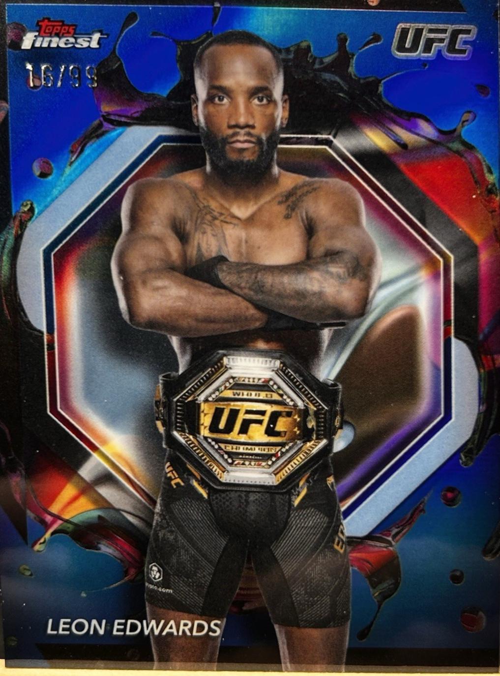 Leon Edwards 2024 Topps Finest UFC Base Rare #284 Superfractor