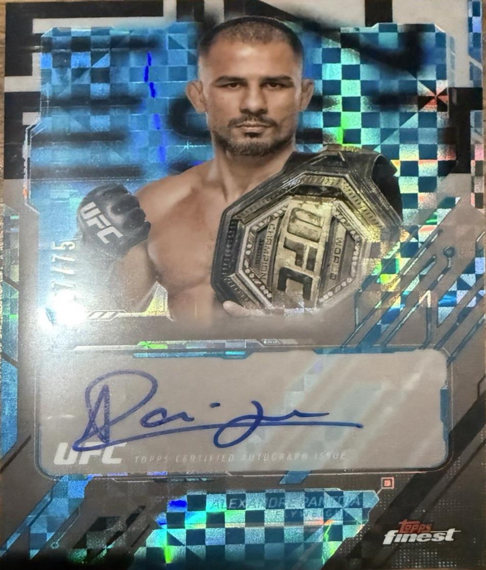 Alexandre Pantoja 2025 Topps Finest UFC The Finest #TFA-AP Blue Checkerboard Refractor