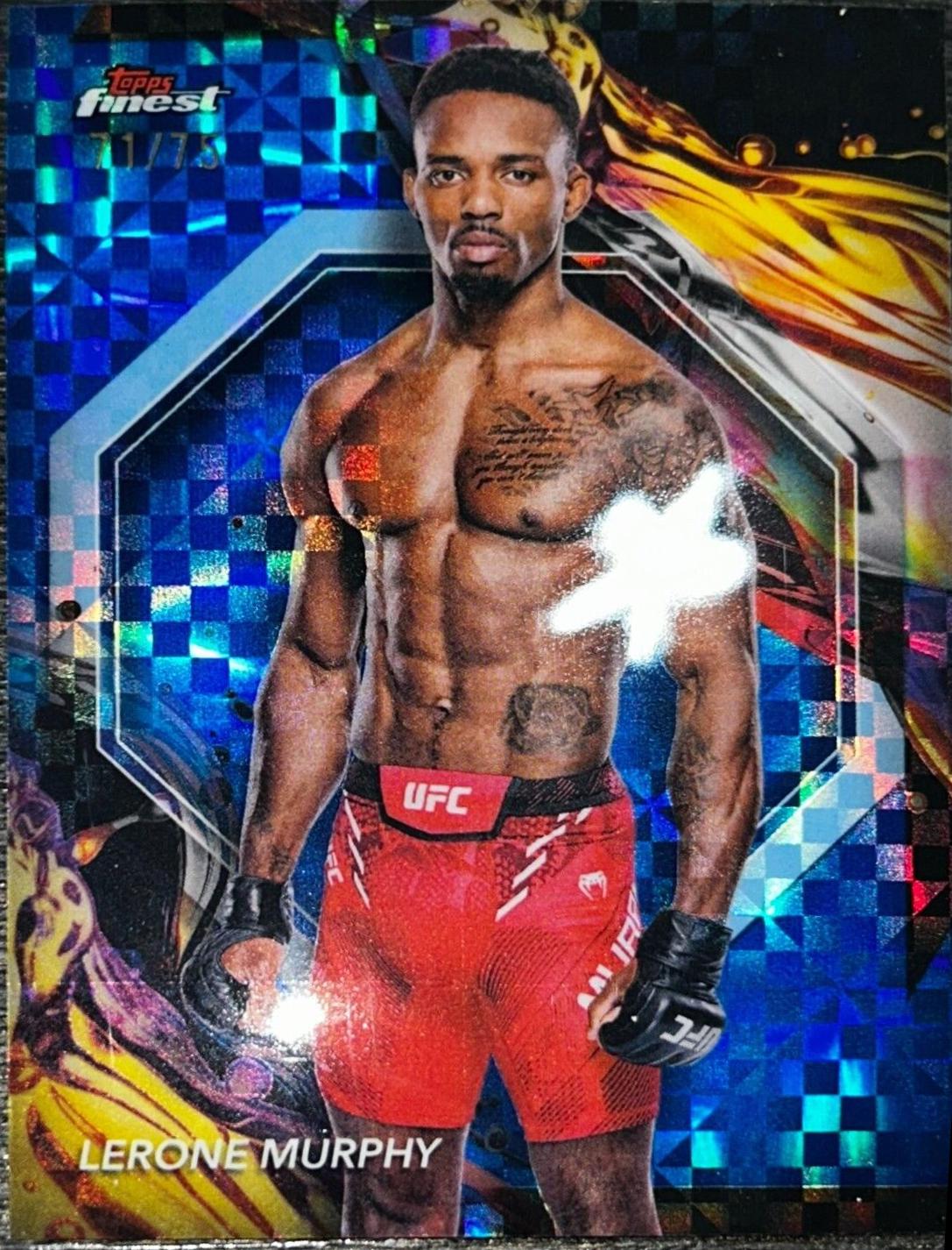Lerone Murphy 2024 Topps Finest UFC Base Uncommon #121 Blue Checkerboard Refractor
