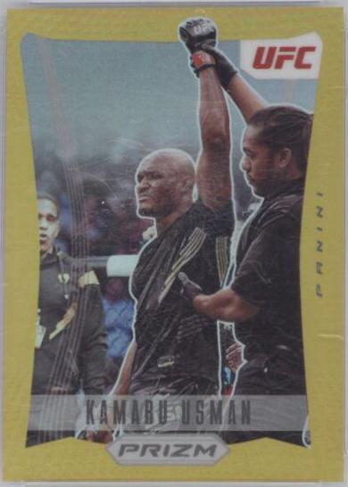 Kamaru Usman 2022 Panini Prizm UFC Prizm Flashback #25 Gold