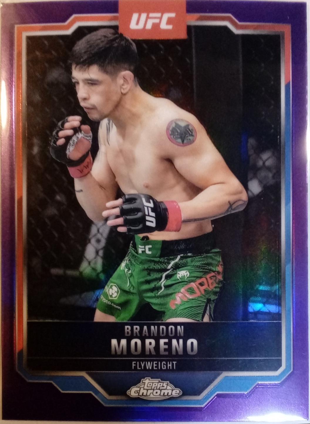 Brandon Moreno 2025 Topps Chrome UFC Base #46 Purple Refractor