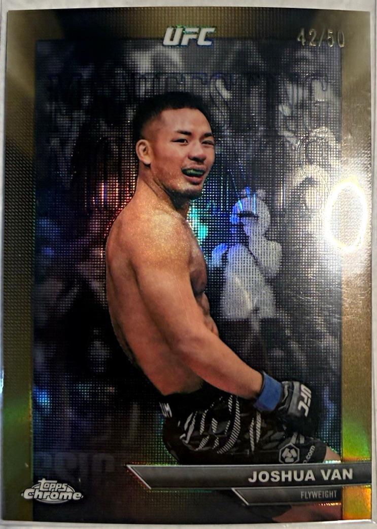 Joshua Van 2026 Topps Chrome UFC Manifesting Moments #MM-4 Gold Refractor