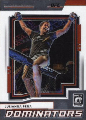 Julianna Peña 2022 Panini Donruss Optic UFC Dominators #8 Gold Vinyl