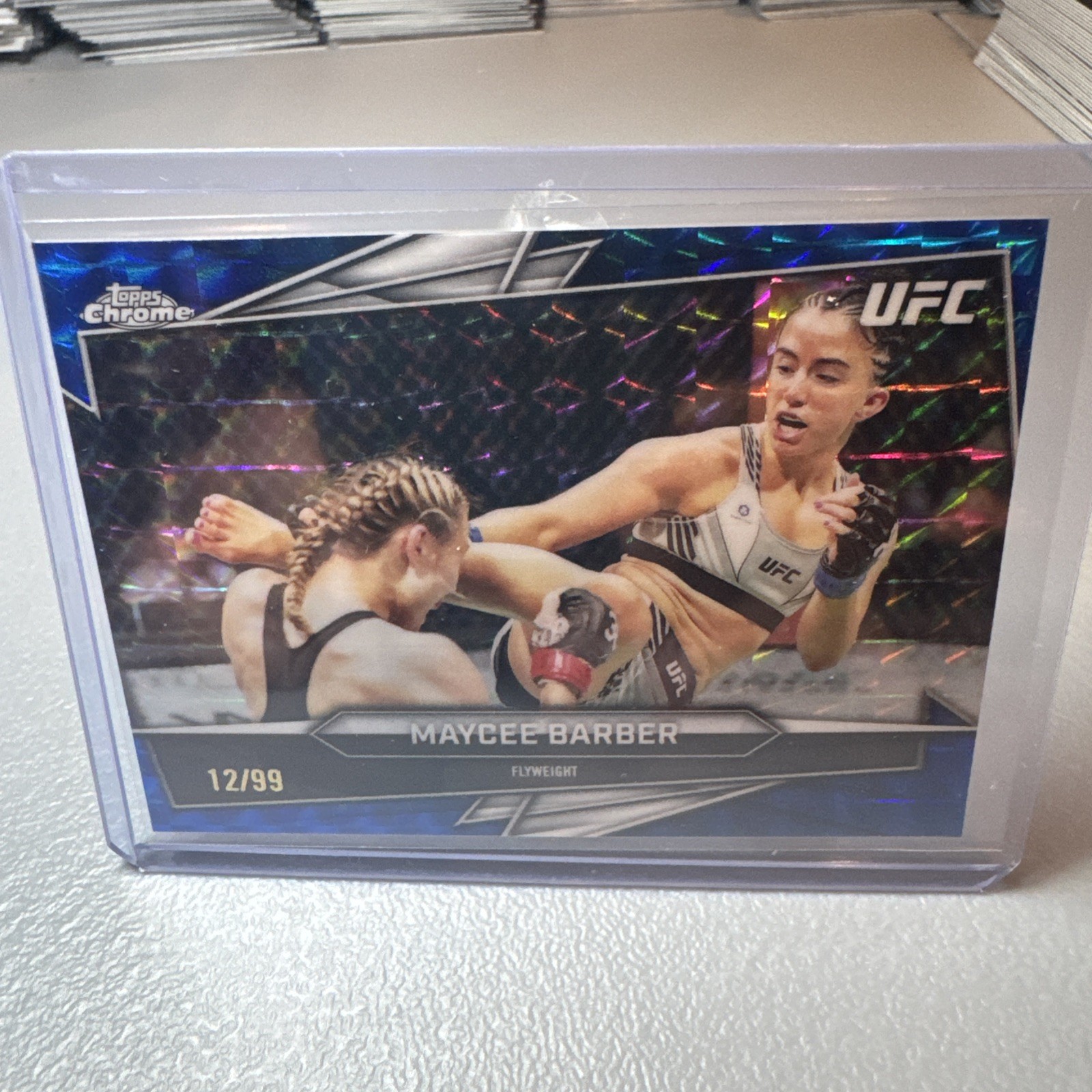 Maycee Barber 2026 Topps Chrome UFC Base #180 Blue Geometric Refractor