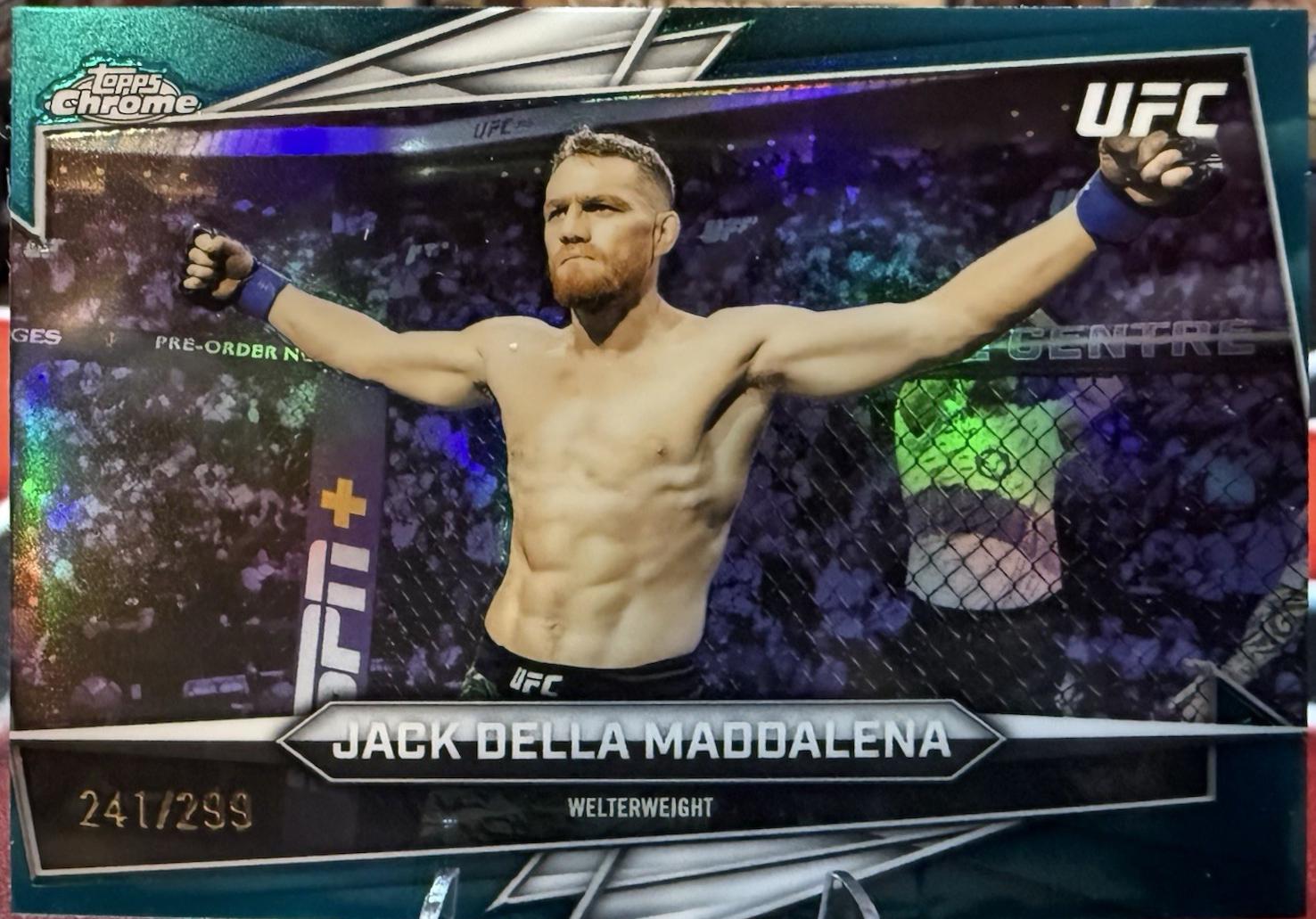 Jack Della Maddalena 2026 Topps Chrome UFC Base #75 Teal Refractor