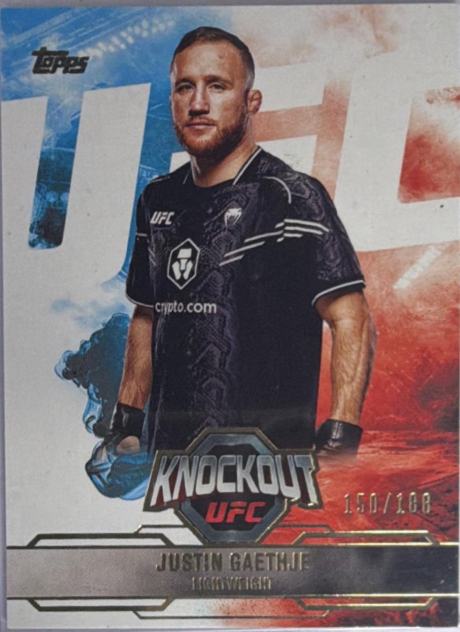 Justin Gaethje 2025 Topps Knockout UFC Base #88 Gold