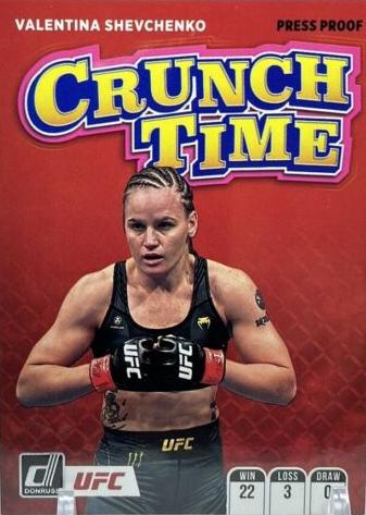 Valentina Shevchenko 2022 Panini Donruss UFC Crunch Time #4 Press Proof Pink