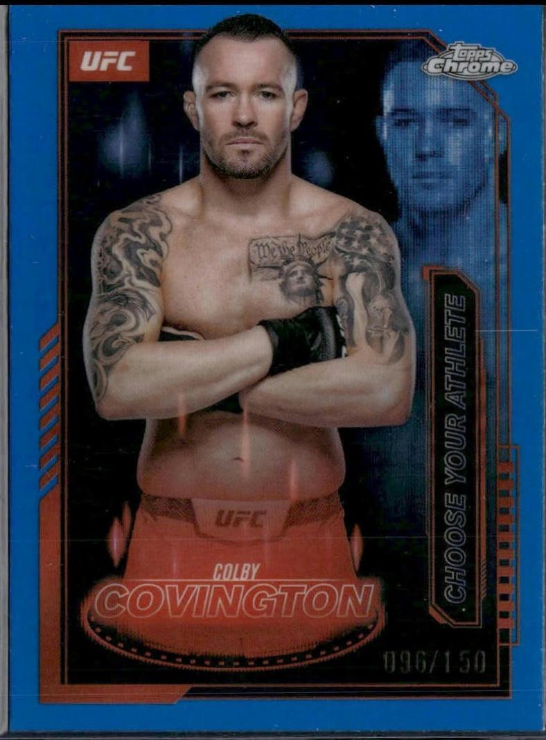 Colby Covington 2025 Topps Chrome UFC Mission Control #MCL-13 Blue Refractor