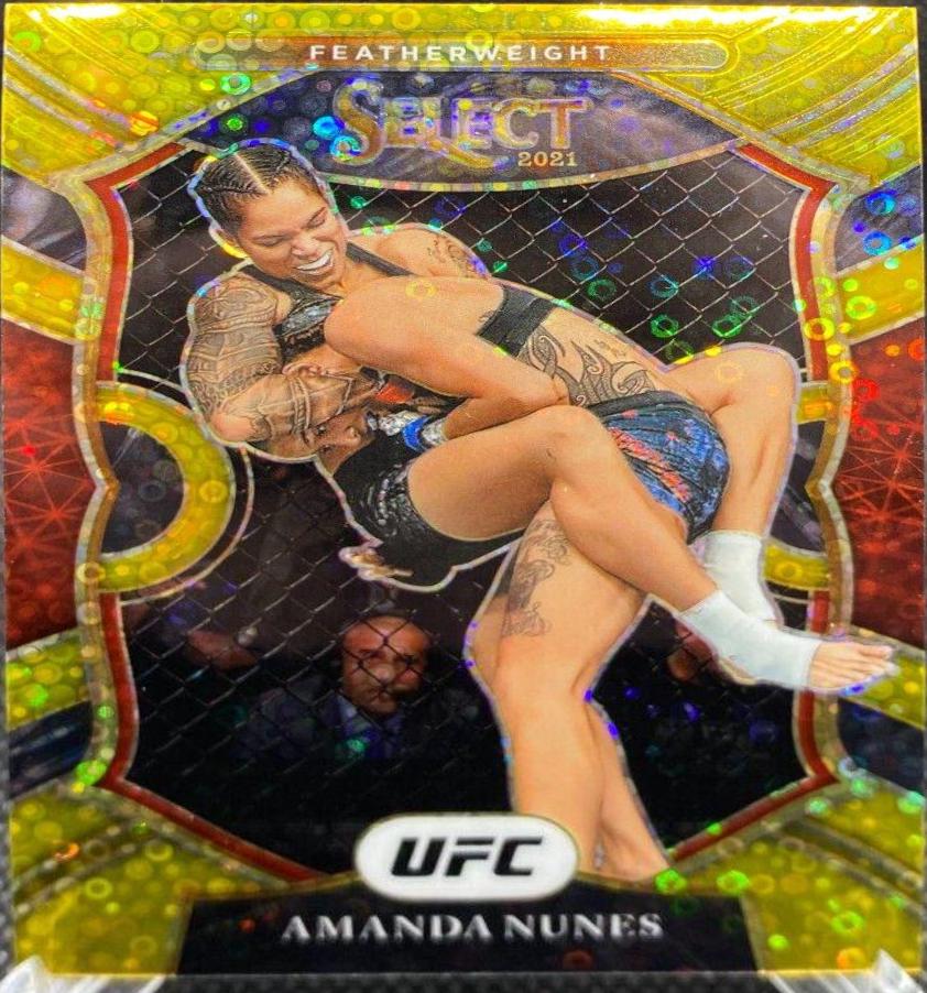 Amanda Nunes 2021 Panini Select UFC Octagonside #216 Gold Disco
