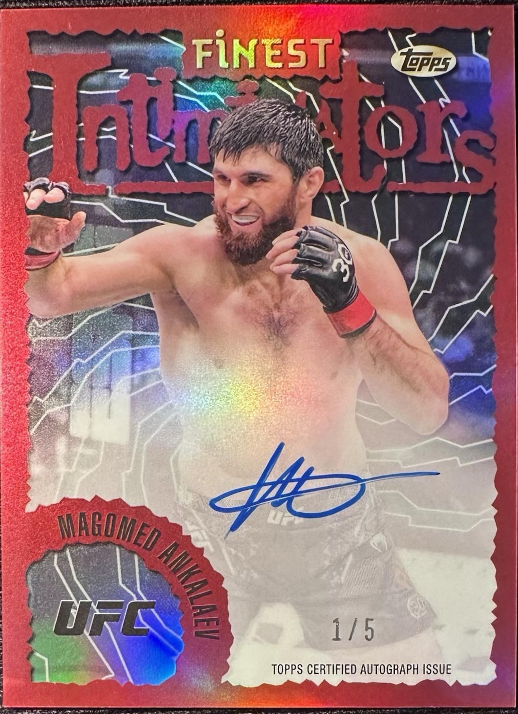 Magomed Ankalaev 2024 Topps Finest UFC Intimidators Autographs #IA-MAN Red Refractor