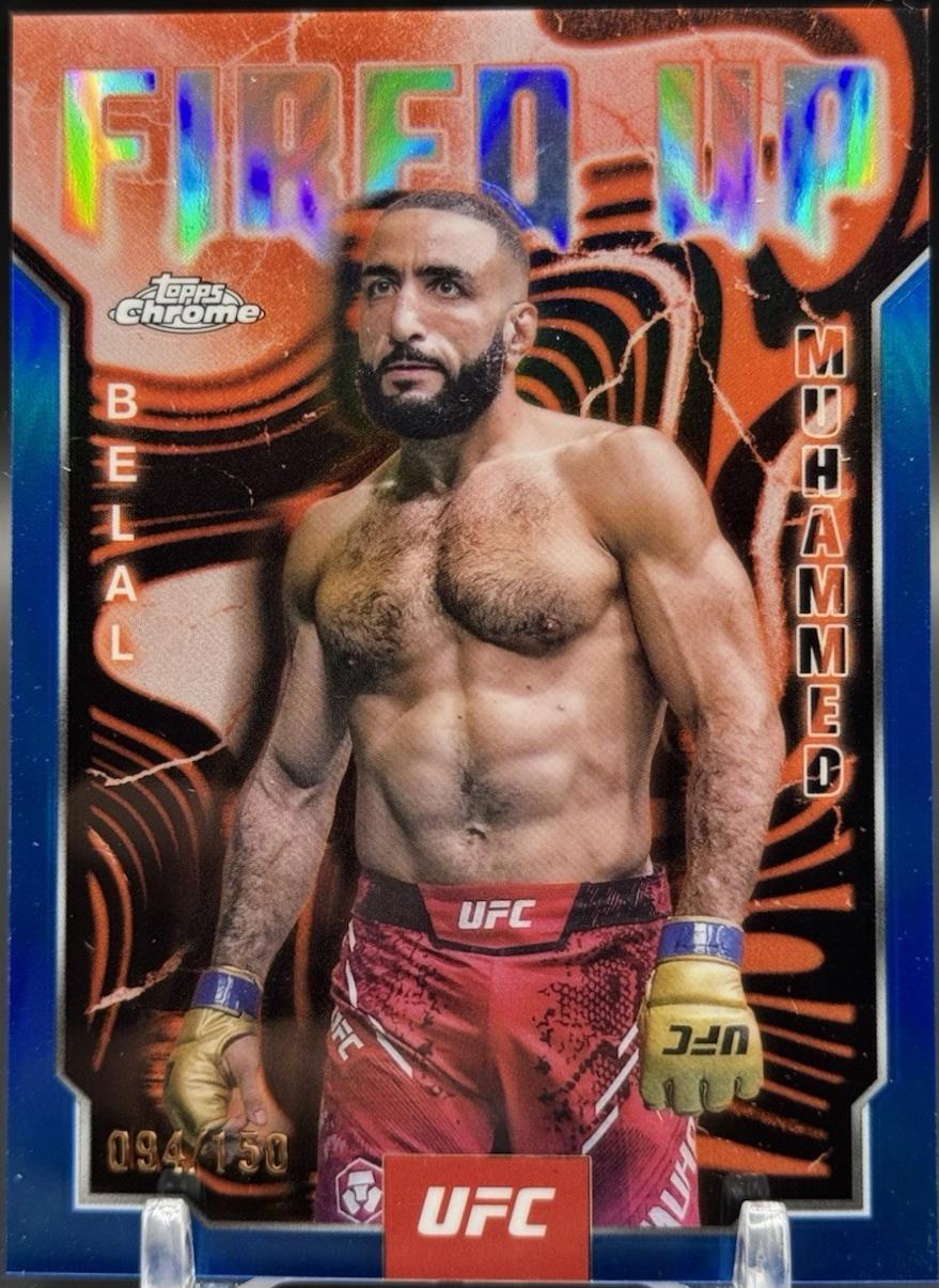Belal Muhammad 2025 Topps Chrome UFC Fired Up #FUP-20 Blue Refractor