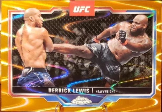 Derrick Lewis 2025 Topps Chrome Sapphire UFC Base Sapphire #104 Orange Sapphire