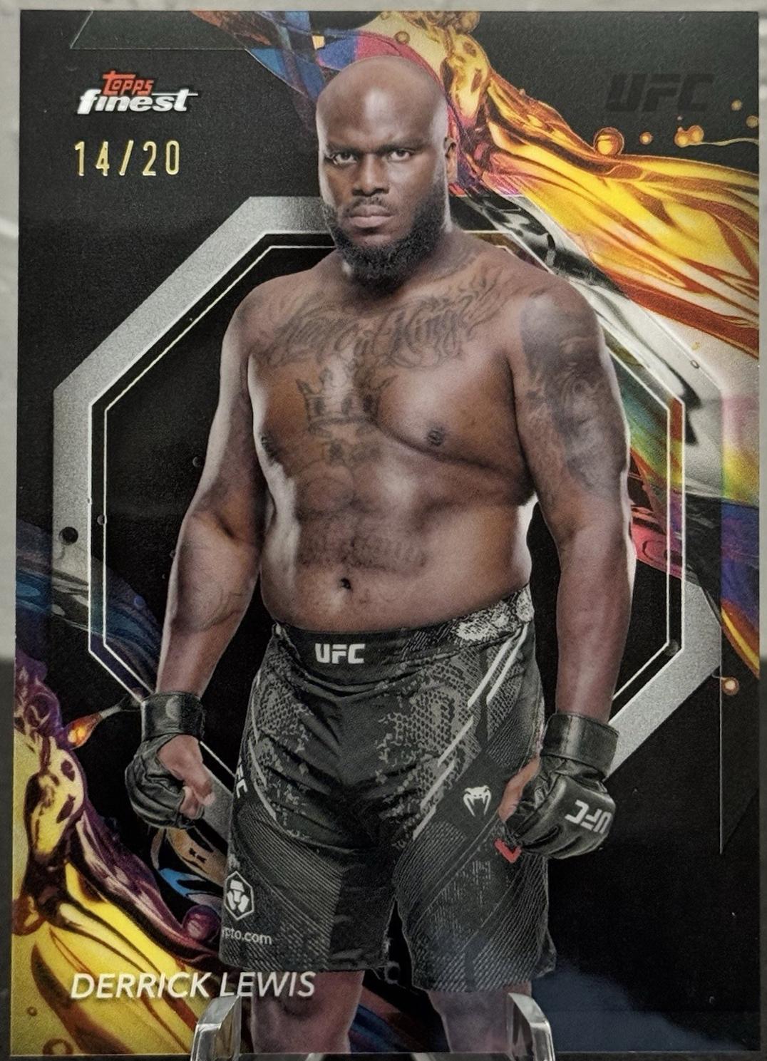 Derrick Lewis 2024 Topps Finest UFC Base Uncommon #110 Black Refractor