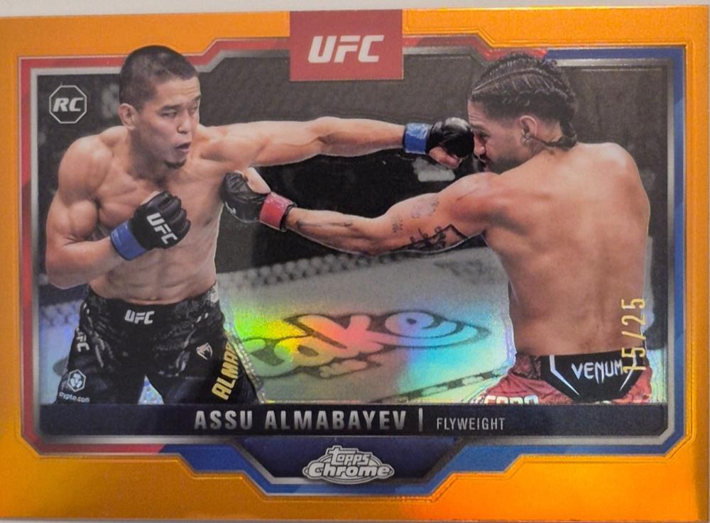 Assu Almabayev 2025 Topps Chrome UFC Base #182 Orange Refractor