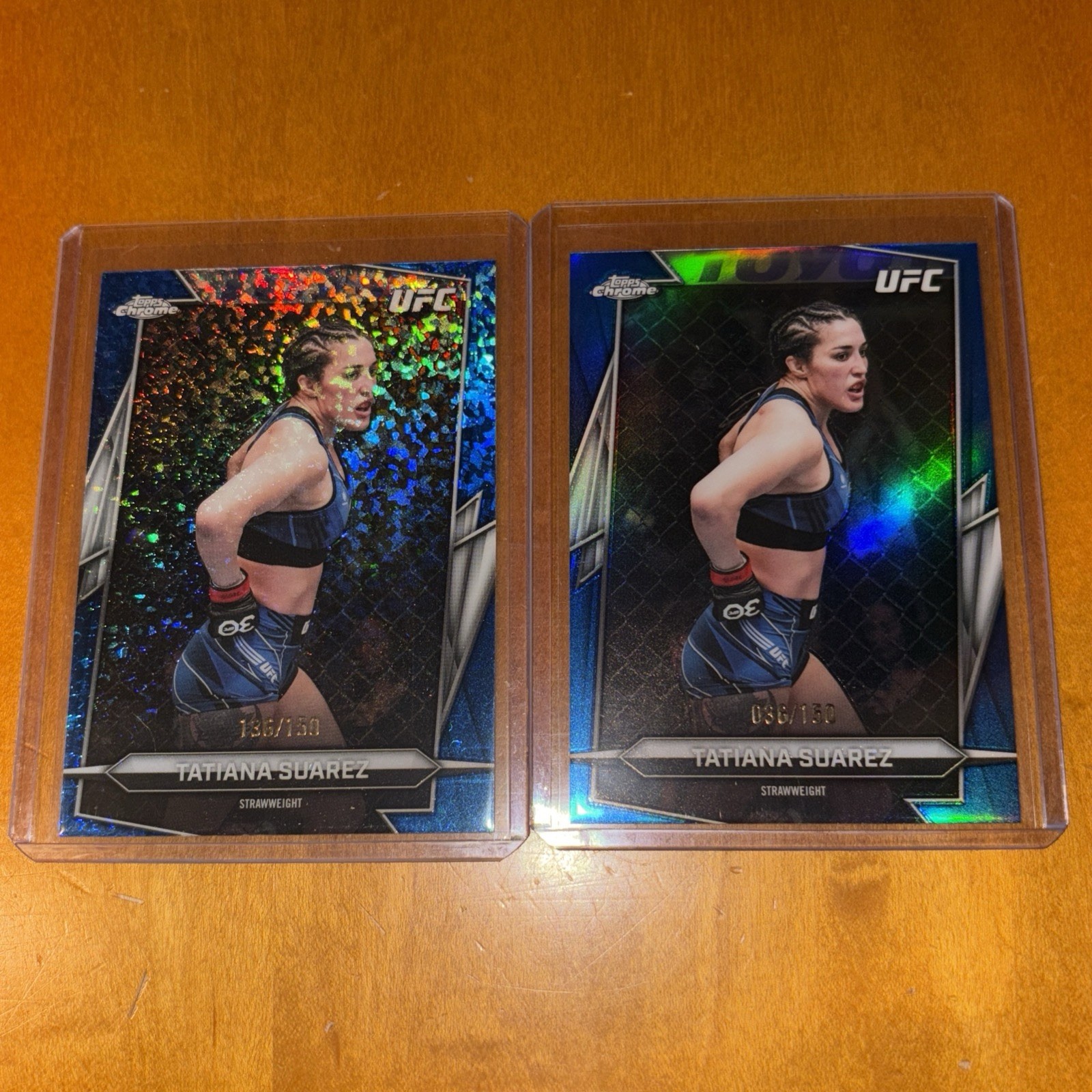 Tatiana Suarez 2026 Topps Chrome UFC Base #92 Blue Mini Diamonds Refractor