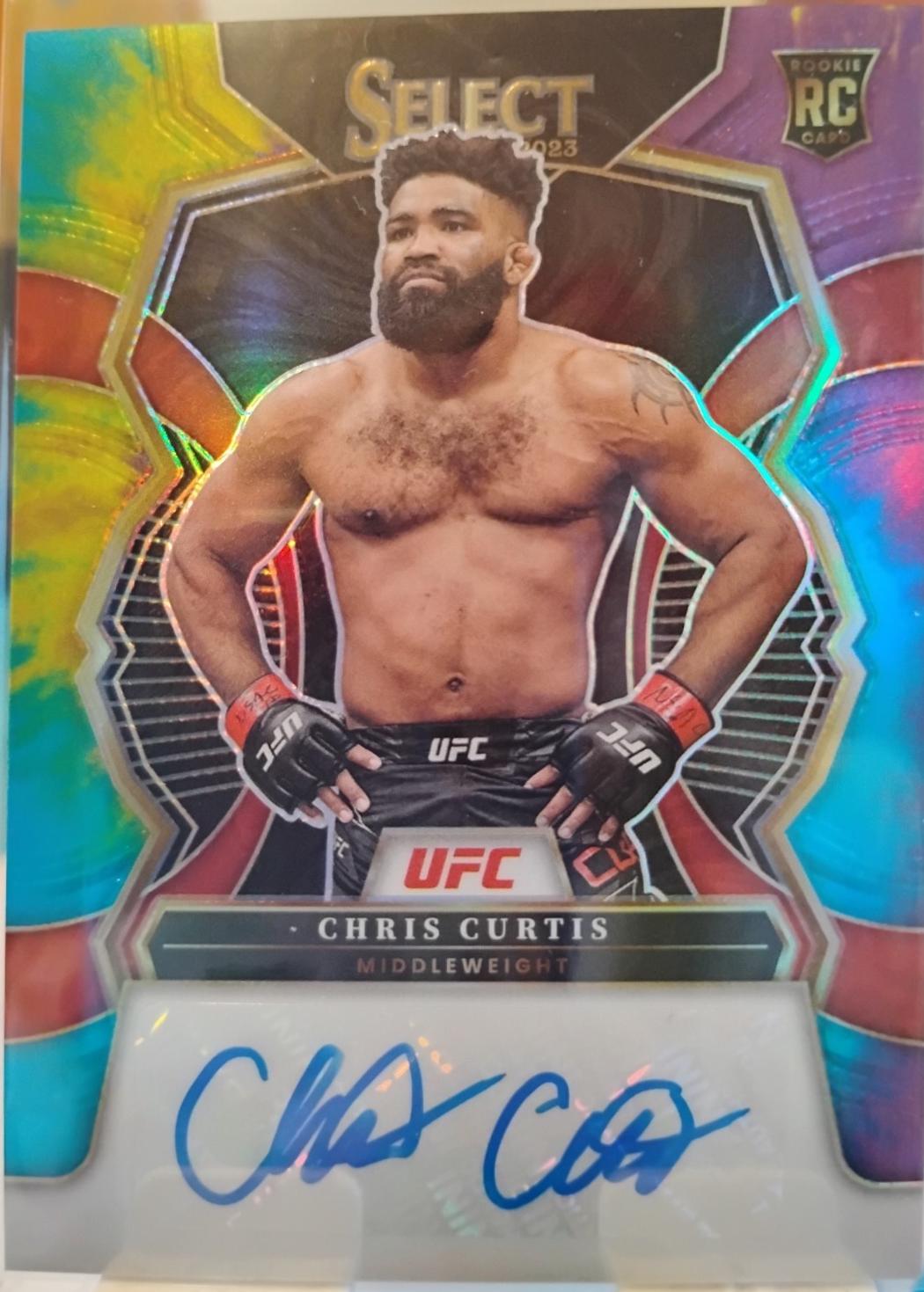 Chris Curtis 2023 Panini Select UFC Rookie Signatures #4 Tie-Dye