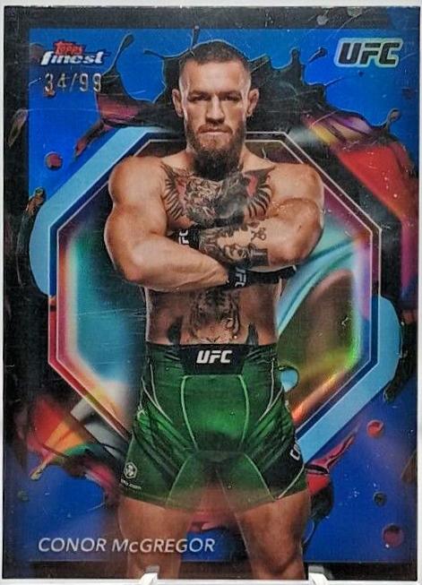 Conor McGregor 2024 Topps Finest UFC Base Rare #201 Blue Refractor