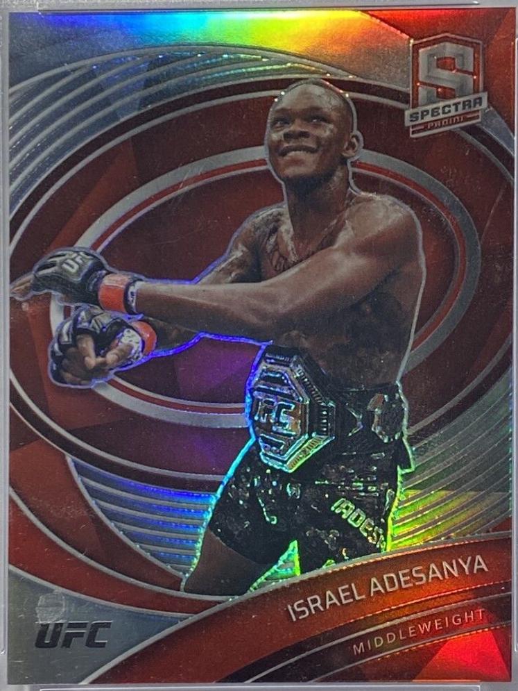 Israel Adesanya 2021 Panini Chronicles UFC Base Spectra #299 Red