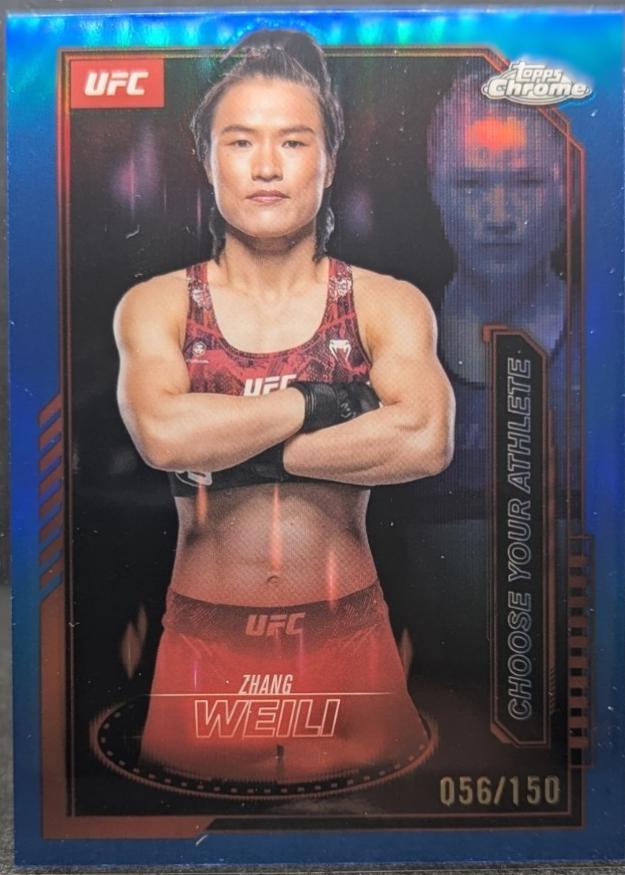 Zhang Weili 2025 Topps Chrome UFC Mission Control #MCL-10 Blue Refractor