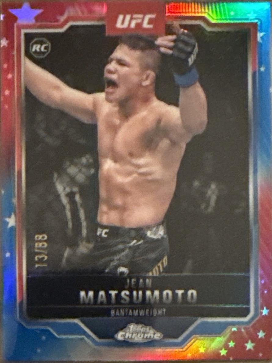 Jean Matsumoto 2025 Topps Chrome UFC Base #52 Red White Blue Refractor