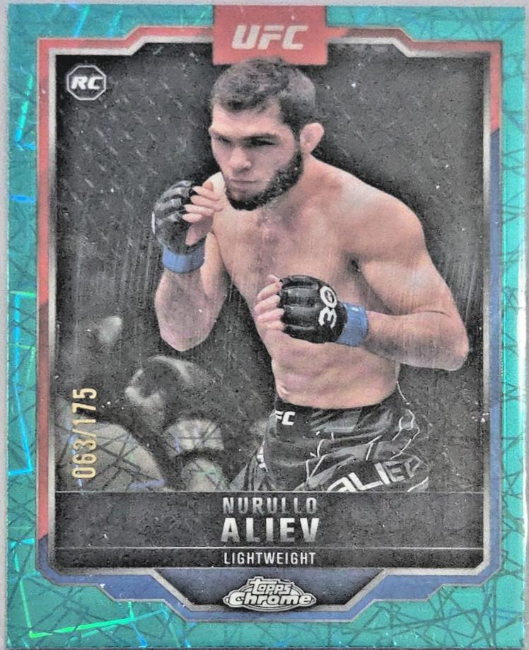 Nurullo Aliev 2025 Topps Chrome UFC Base #105 Teal Lazer Refractor