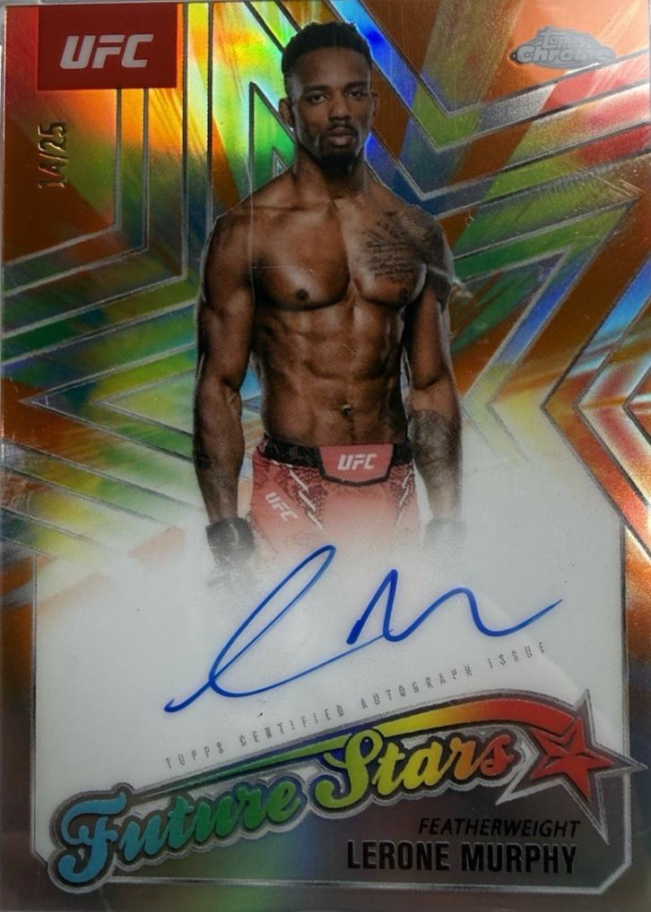 Lerone Murphy 2025 Topps Chrome UFC Future Stars Autographs #FSA-LM Orange Refractor