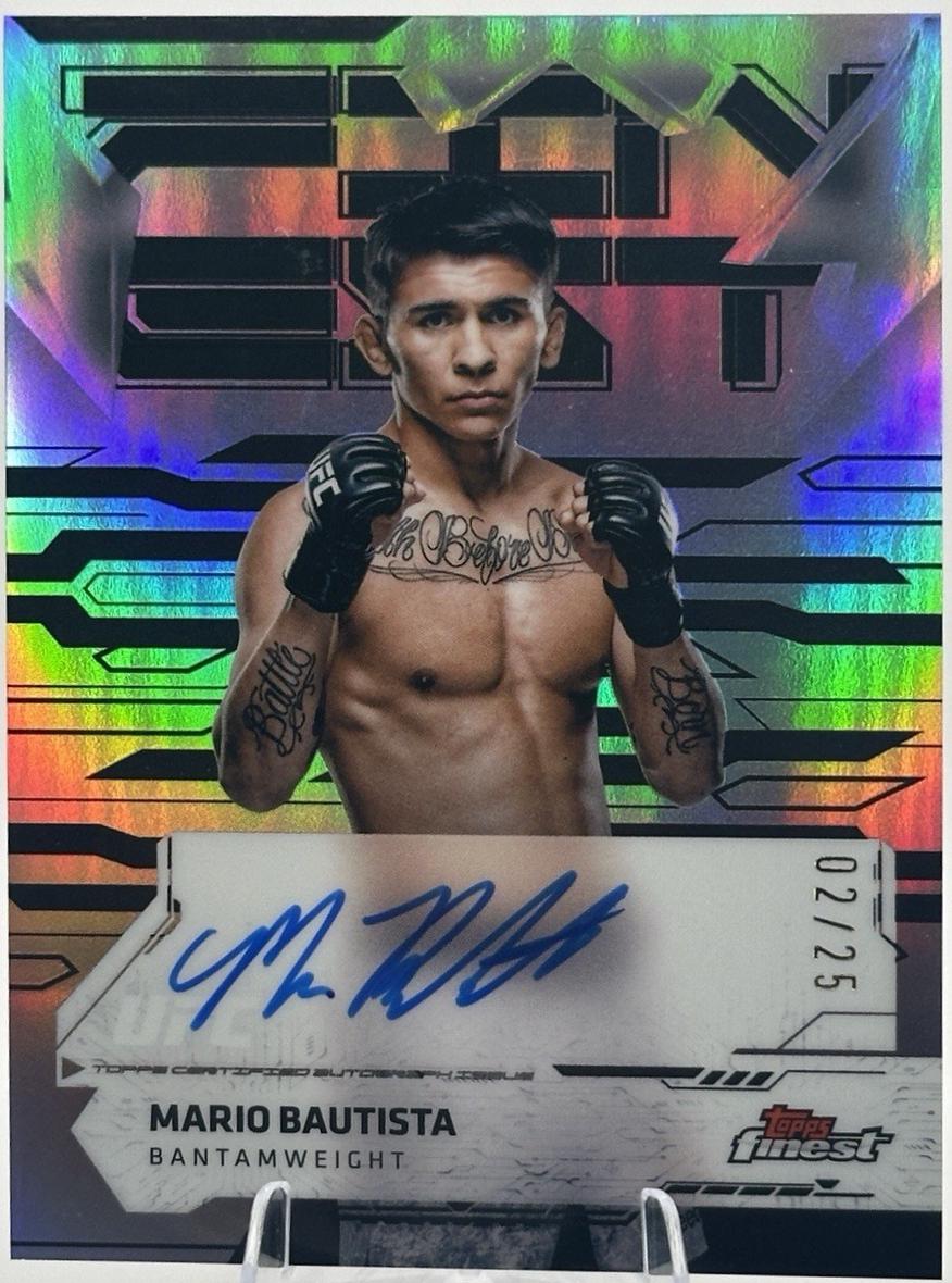 Mario Bautista 2025 Topps Finest UFC Finest Autographs #FA-MB Black Refractor