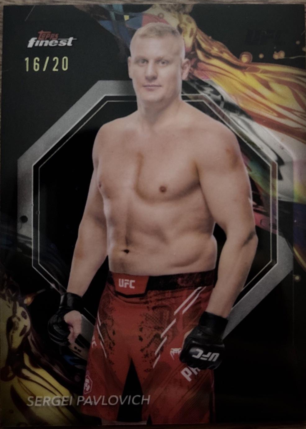 Sergei Pavlovich 2024 Topps Finest UFC Base Uncommon #172 Black Refractor