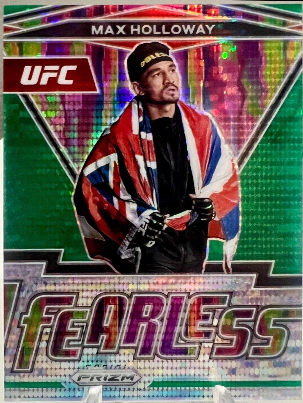 Max Holloway 2022 Panini Prizm UFC Fearless #16 Green Pulsar