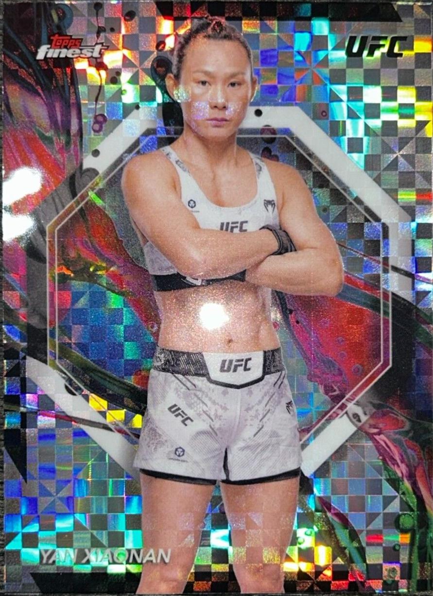 Yan Xiaonan 2024 Topps Finest UFC Base Common #9 Checkerboard Refractor