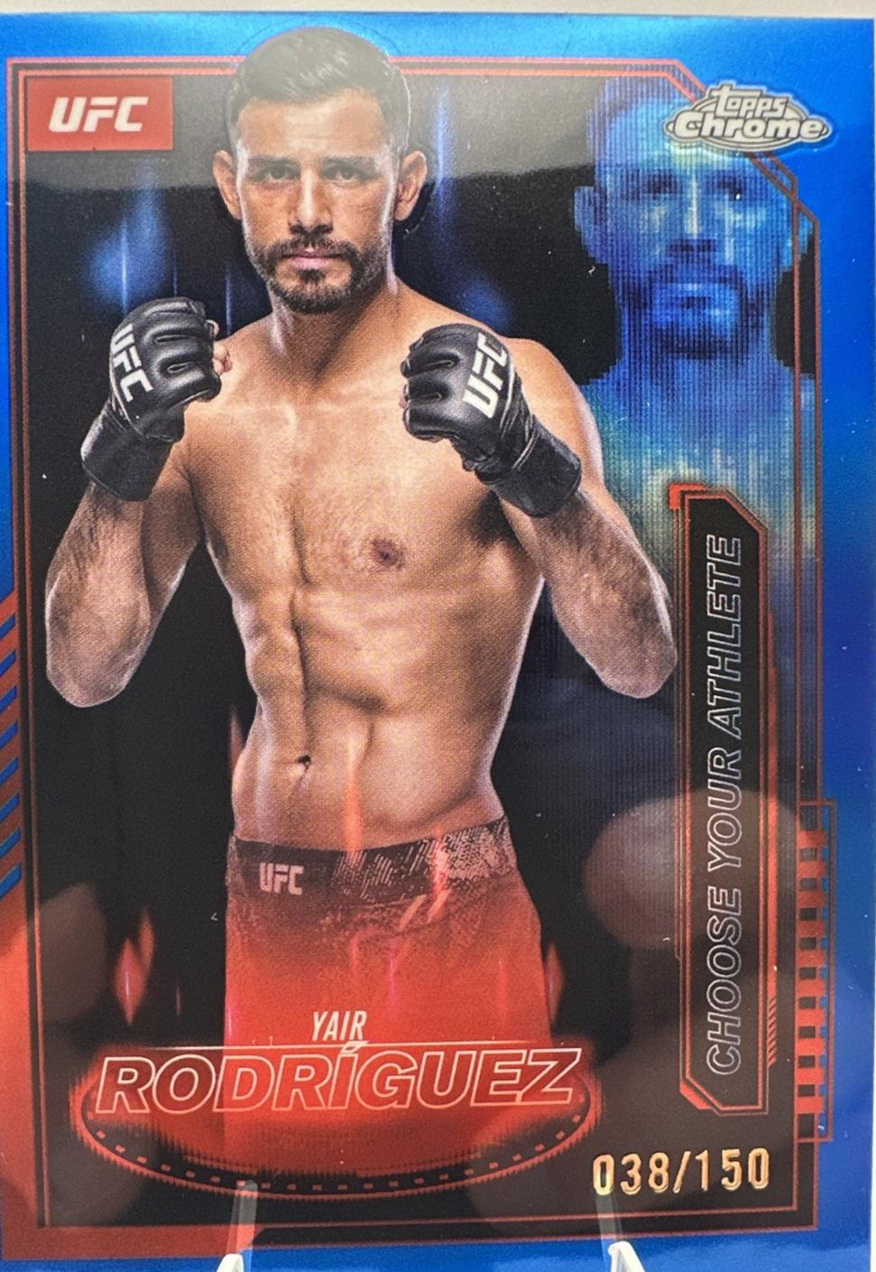 Yair Rodríguez 2025 Topps Chrome UFC Mission Control #MCL-9 Blue Refractor