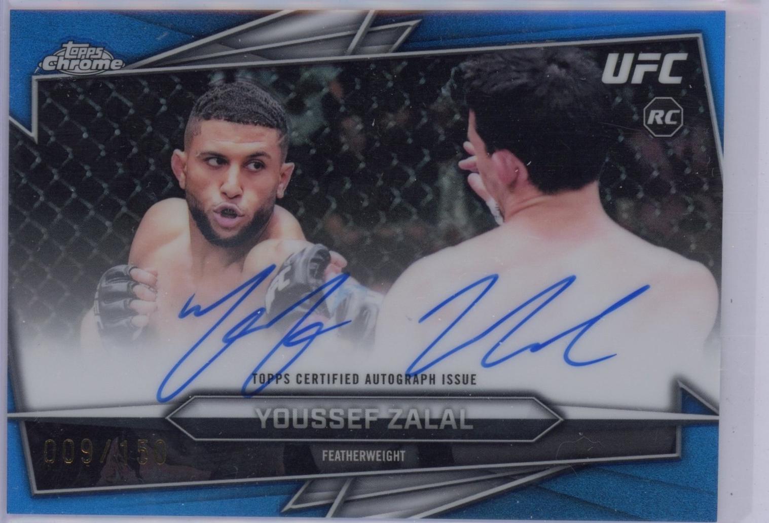 Youssef Zalal 2026 Topps Chrome UFC Base Autographs #BAV-YZ Blue Refractor