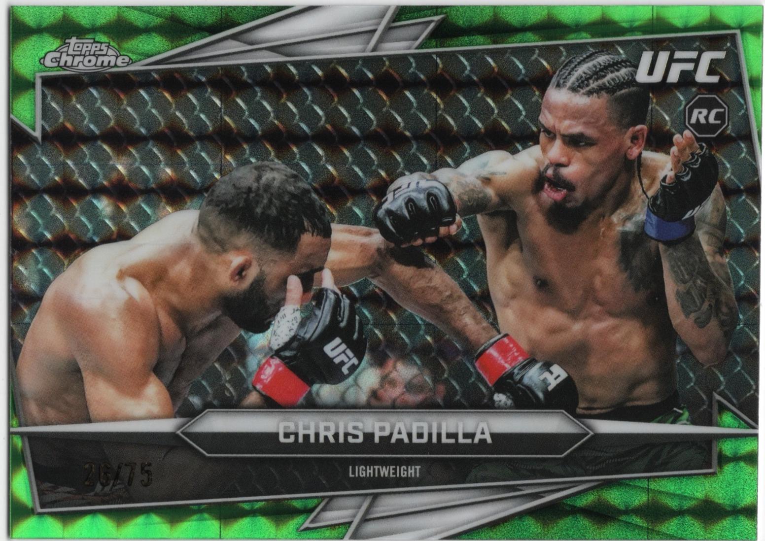 Chris Padilla 2026 Topps Chrome UFC Base #111 Green Geometric Refractor