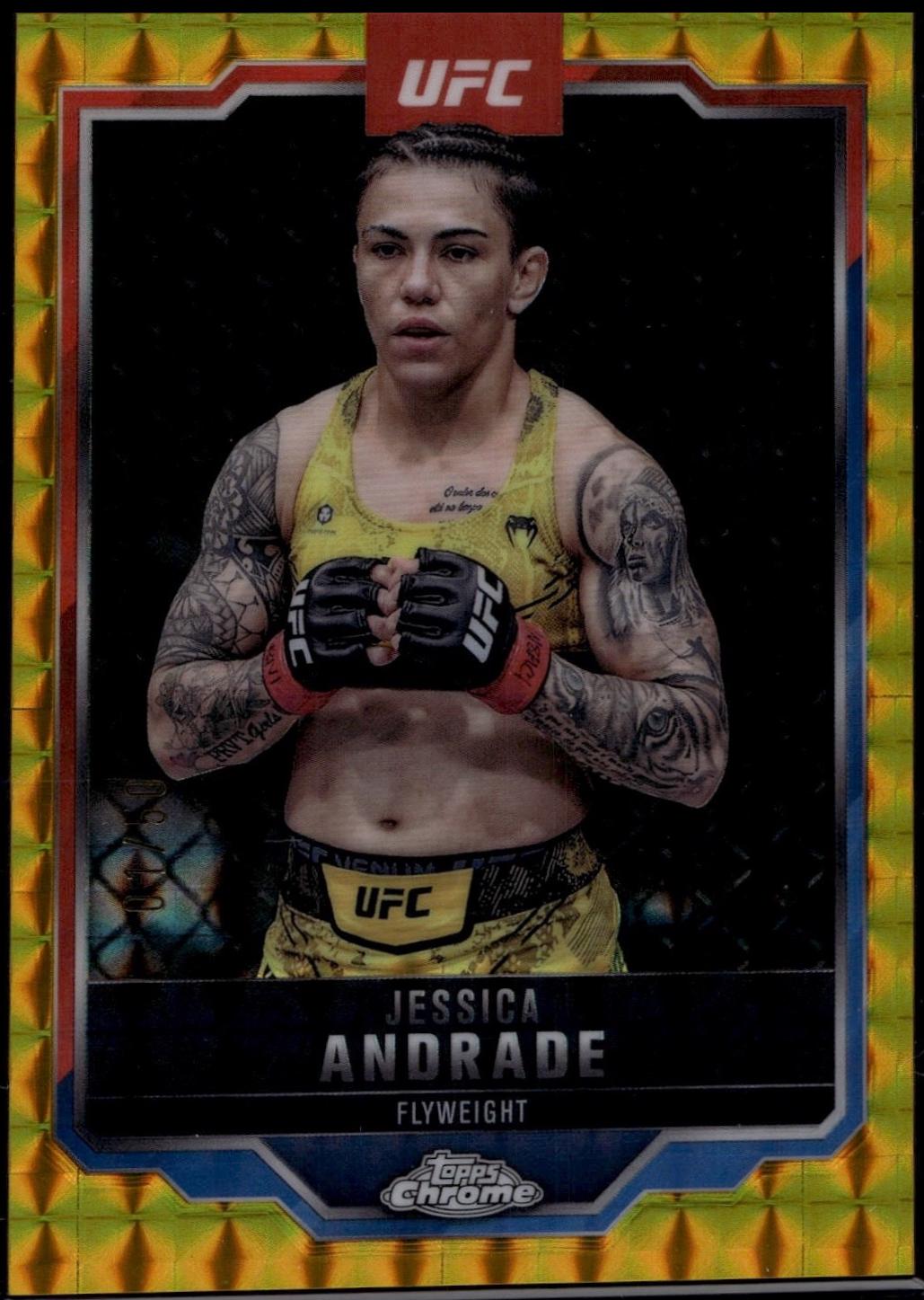 Jessica Andrade 2025 Topps Chrome UFC Base #119 Gold Geometric Refractor