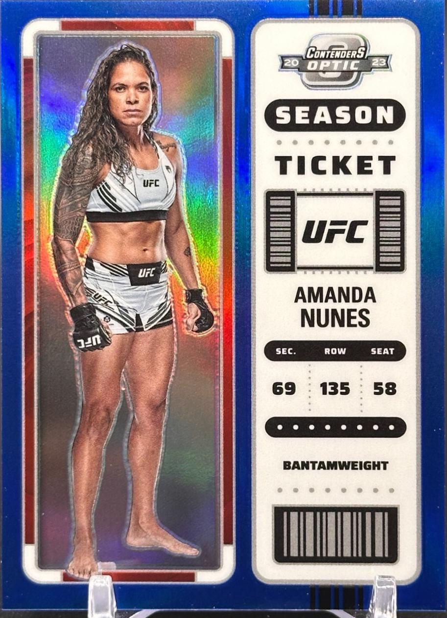 Amanda Nunes 2023 Panini Chronicles UFC Base Contenders Optic Season Ticket #363 Blue