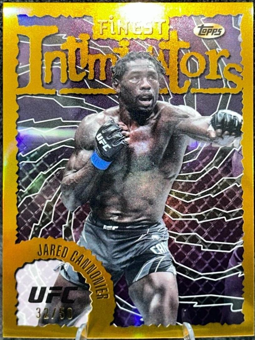 Jared Cannonier 2024 Topps Finest UFC Intimidators #INT-16 Gold Refractor
