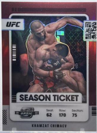 Khamzat Chimaev 2022 Panini Chronicles UFC Base Contenders Optic Season Ticket #360 Red