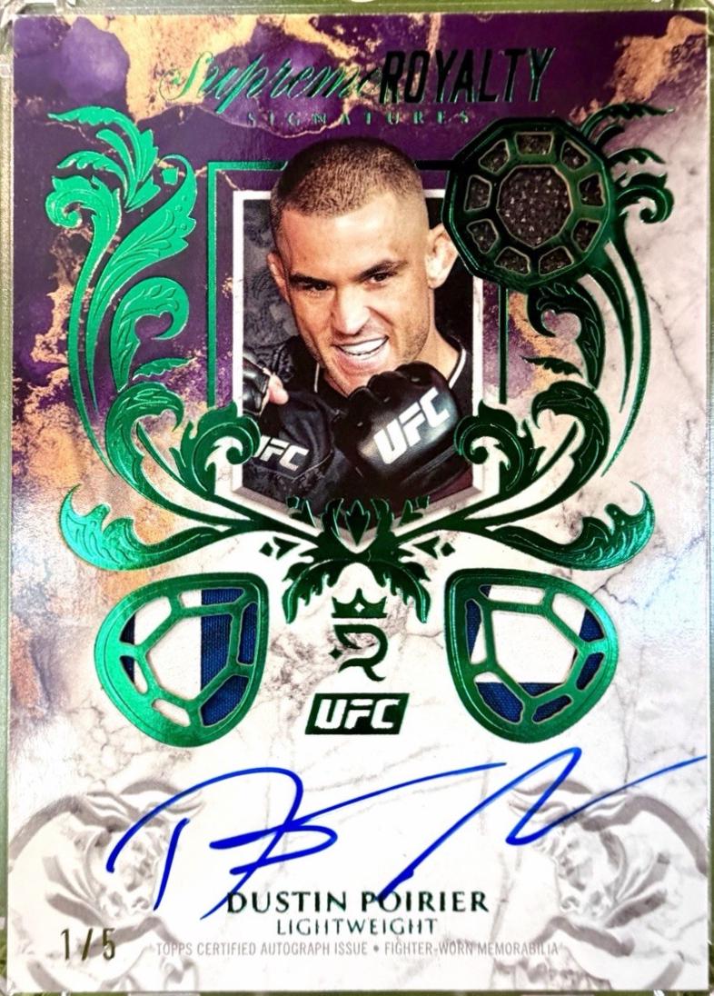 Dustin Poirier 2025 Topps Royalty UFC Supreme Royalty Signatures #SUR-DP Green