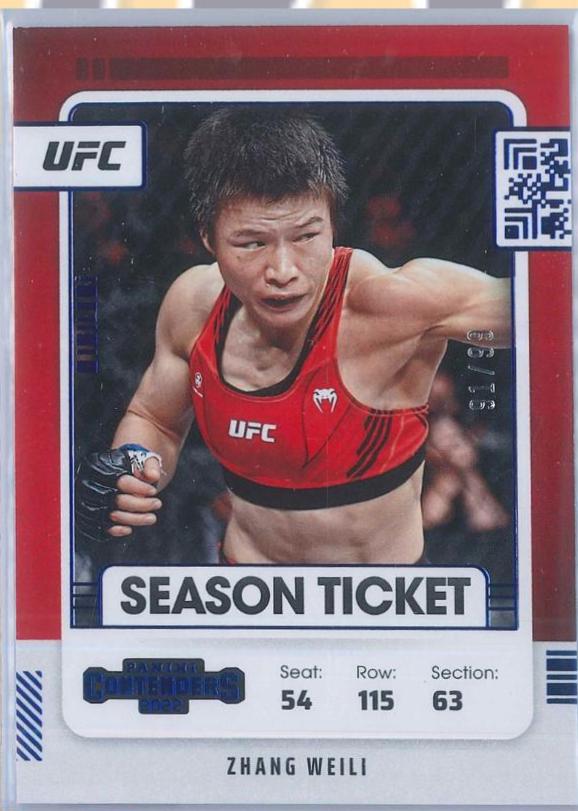 Zhang Weili 2022 Panini Chronicles UFC Base Contenders Season Ticket #101 Blue