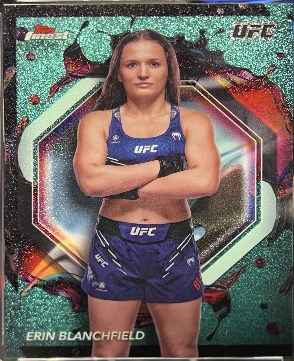 Erin Blanchfield 2024 Topps Finest UFC Base Rare #205 Aqua Glitter Refractor
