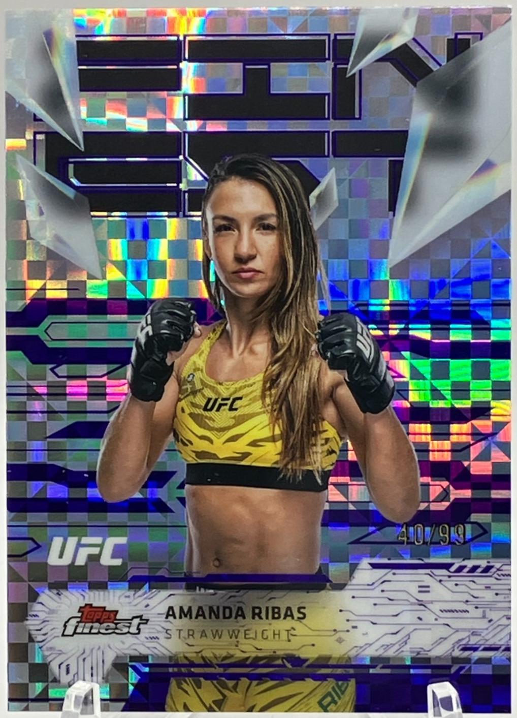 Amanda Ribas 2025 Topps Finest UFC Base Uncommon #154 Purple Checkerboard Refractor