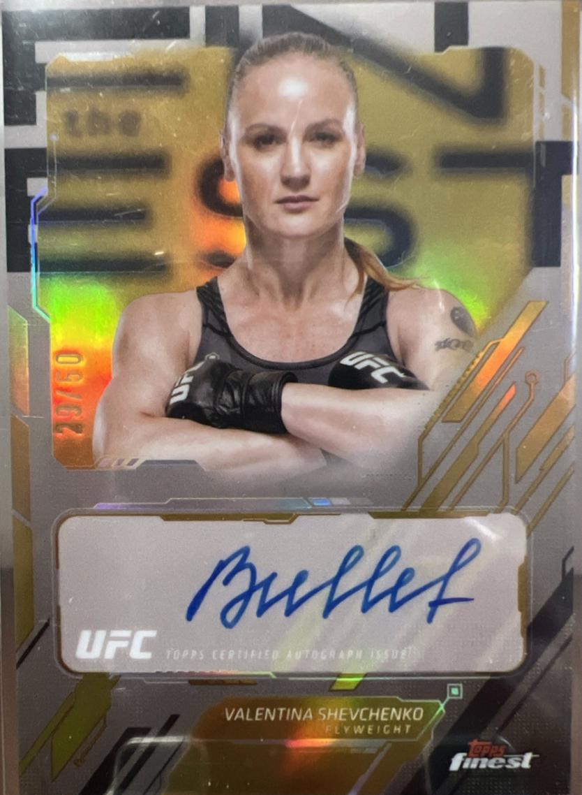 Valentina Shevchenko 2025 Topps Finest UFC The Finest #TFA-VS Gold Refractor
