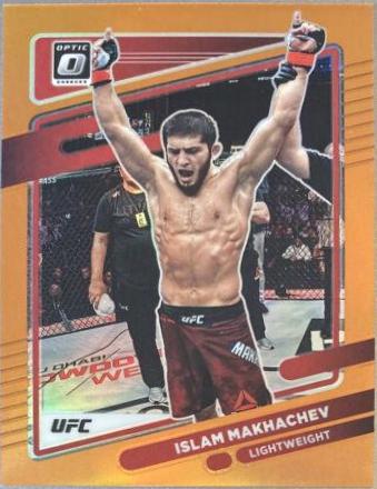 Islam Makhachev 2022 Panini Donruss Optic UFC Base #12 Orange